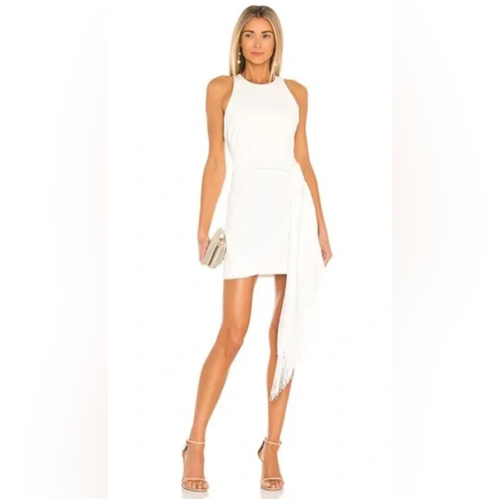 Likely Freya white fringe mini dress